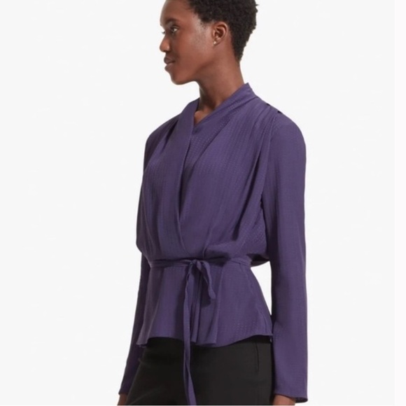 Elegant Purple Wrap Top - Picture 5 of 9